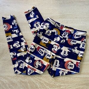 LuLaRoe Minnie Mickey Disney One Size Buttery Soft Leggings Blue Red Yellow Rare